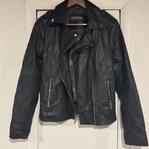 Guess Black Moto Jacket Size Medium